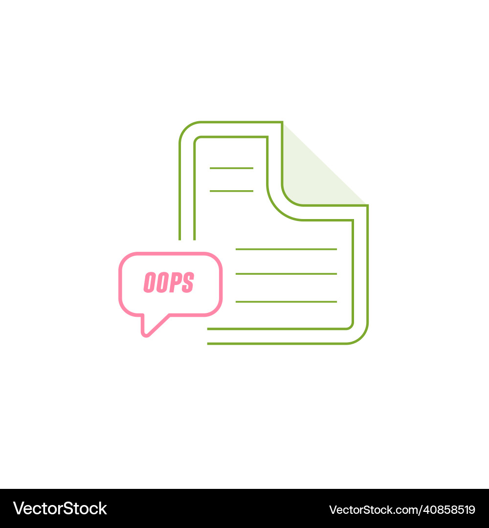 Error: No Result Found - Data Missing vector image