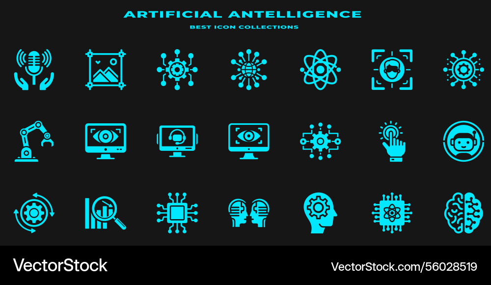Icon set collection technology robotics science Icon set collection technology robotics science vector image
