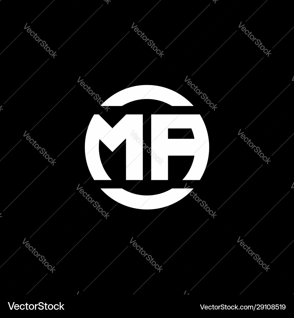 Ma logo monogram isolated on circle element Ma logo monogram isolated on circle element Vector Image