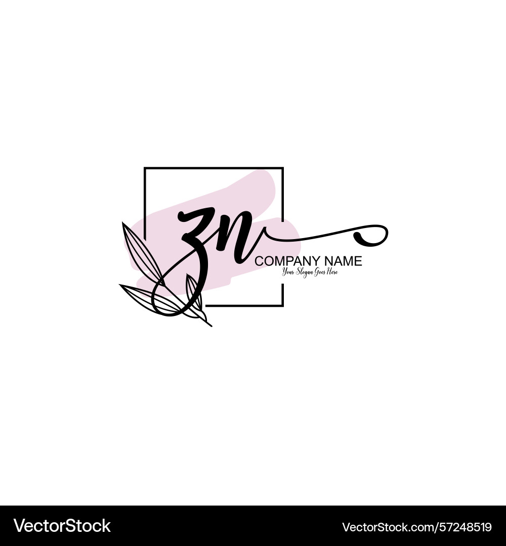 Modern botanical zn initial logo collection Vector Image