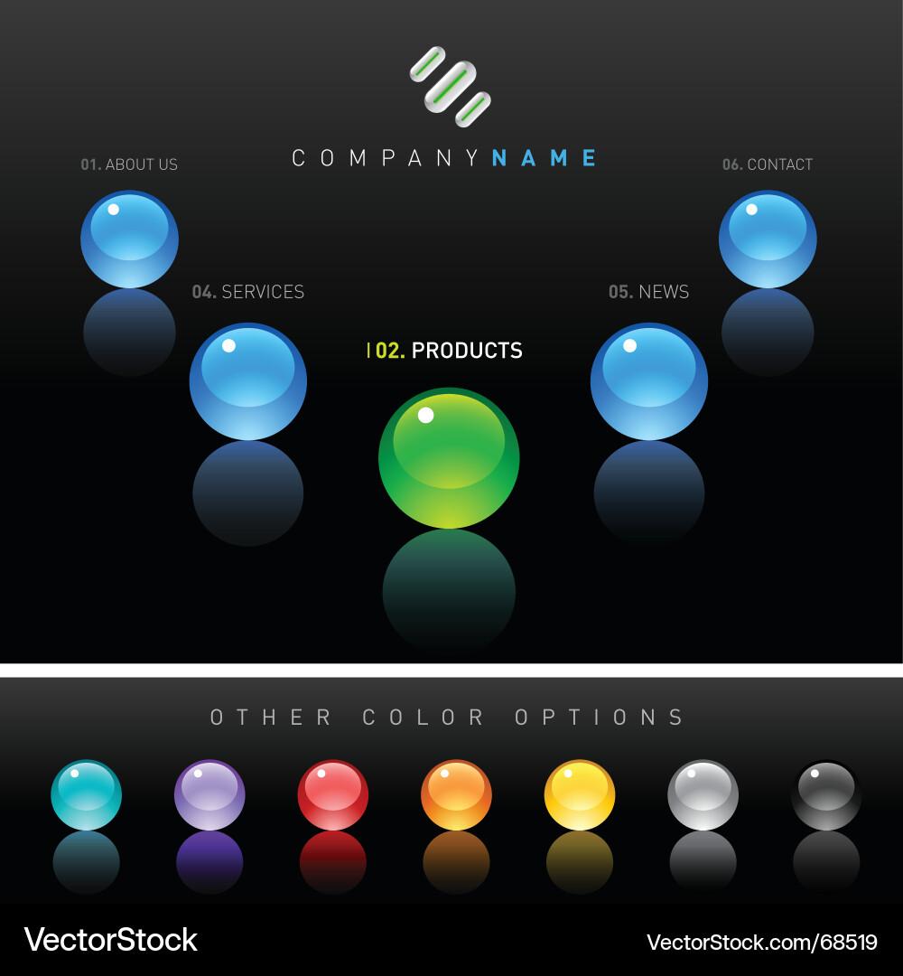 Modern Web Navigation Buttons vector image
