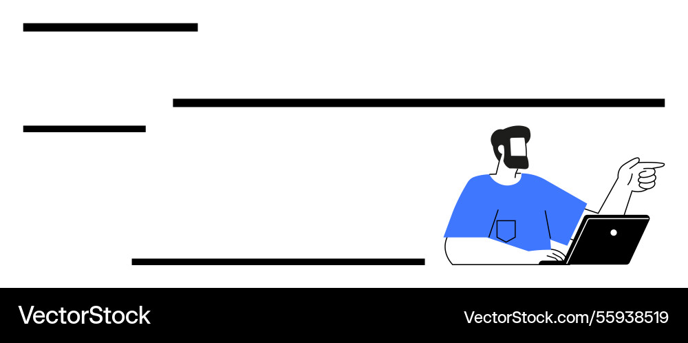 Professional man highlighting key points while Professional man highlighting key points while vector image