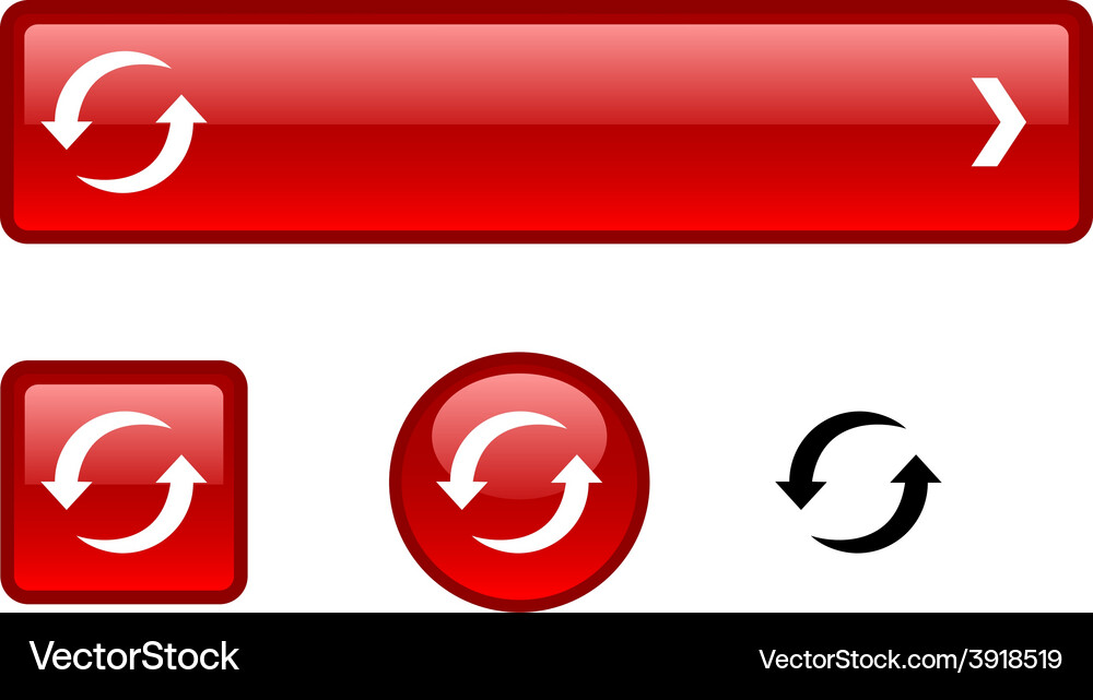 Refresh button set Vector Image