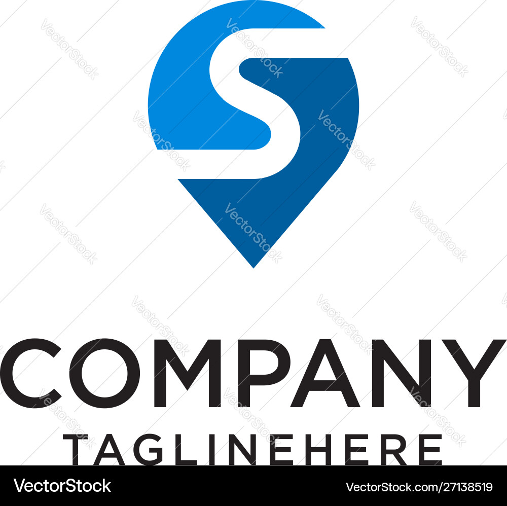 S Letter Map Pointer Logo vector image