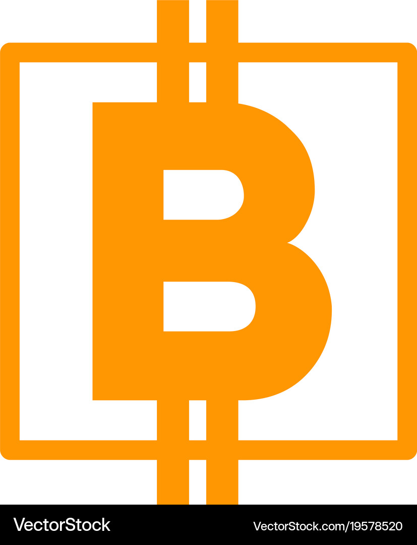 Bitcoin square flat icon – Royalty-Free Vector | VectorStock