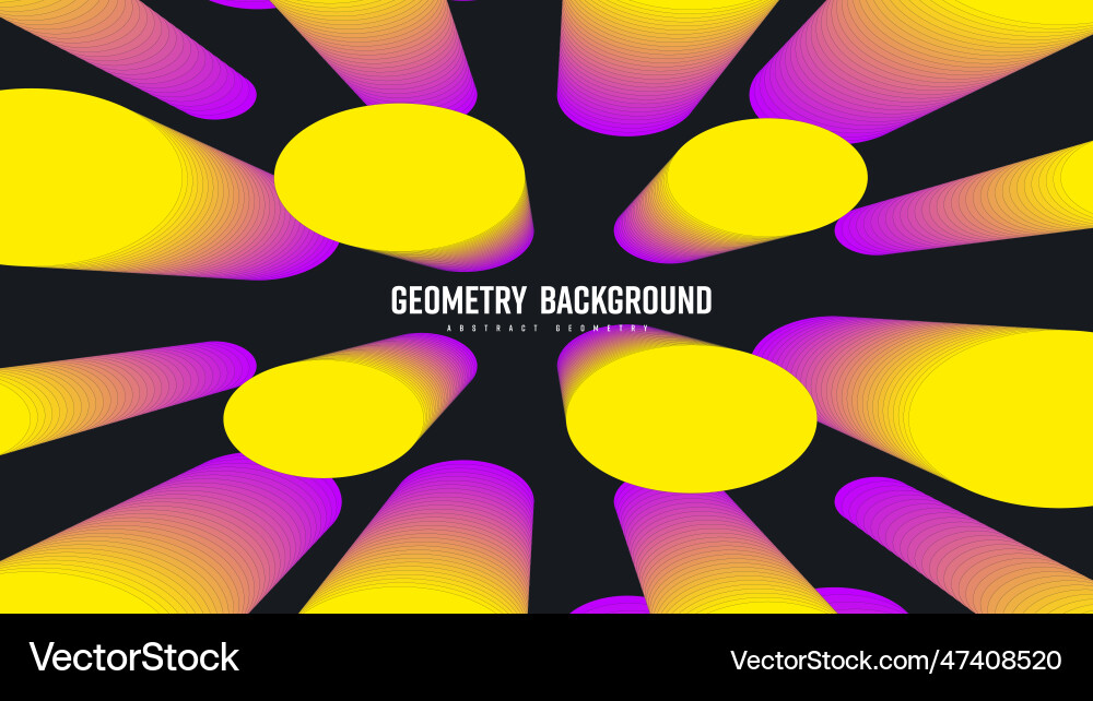 Gradient yellow oval shape blend 3d abstract vector image