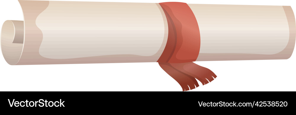 Graduation diploma with red ribbon Royalty Free Vector Image