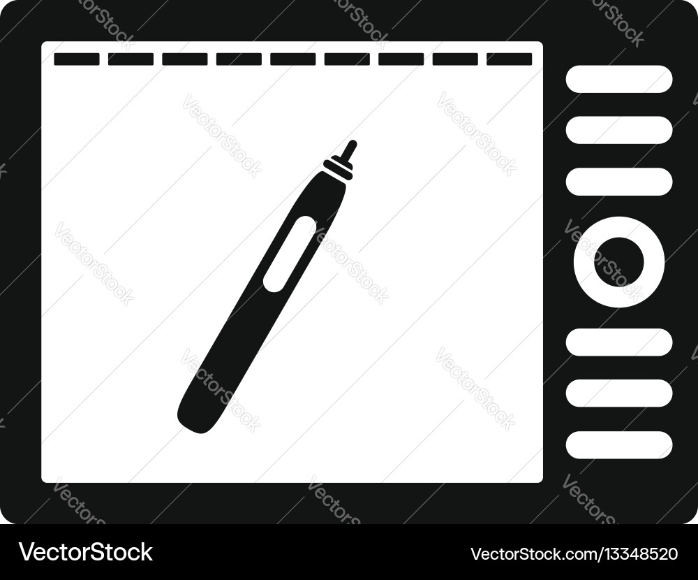 Graphics tablet icon simple style Vector Image