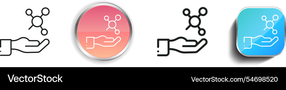 Hand icon thin linear regular and button style Hand icon thin linear regular and button style Vector Image
