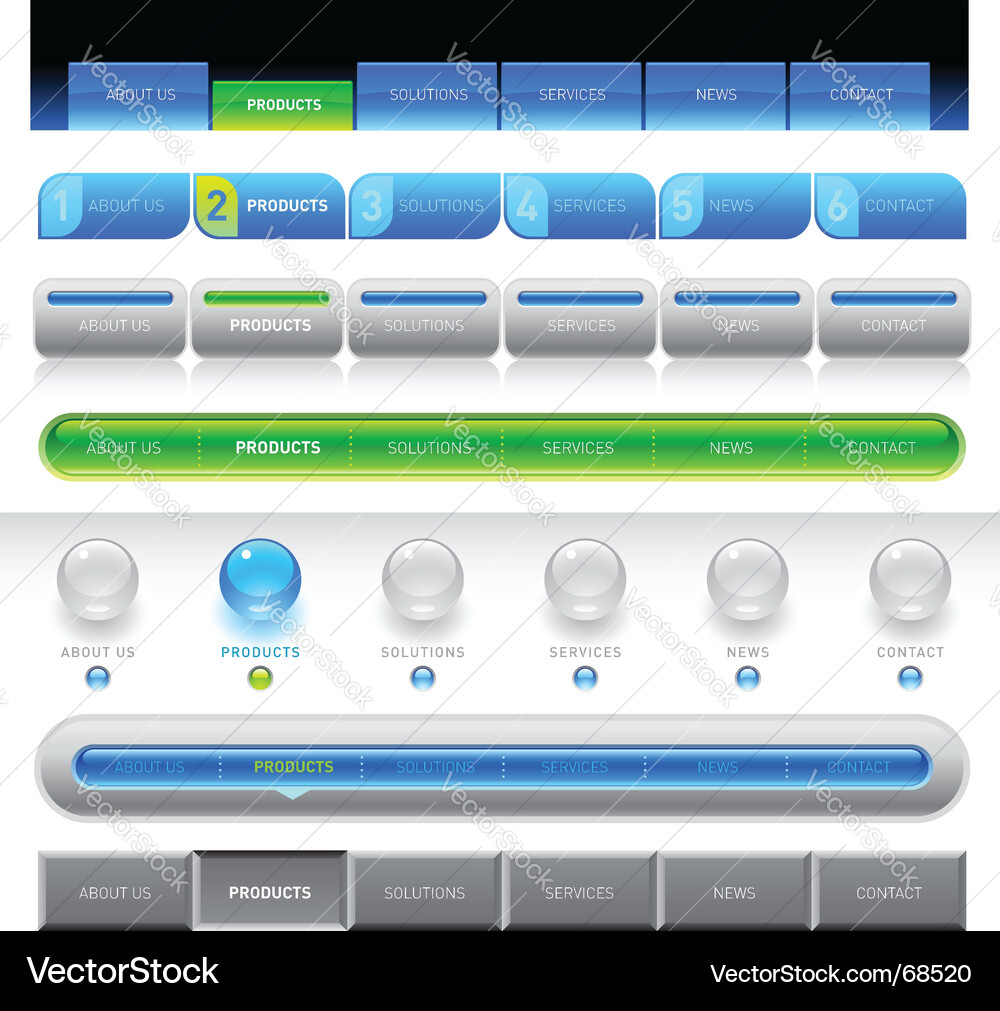 Modern Web Navigation Menu Vector Image