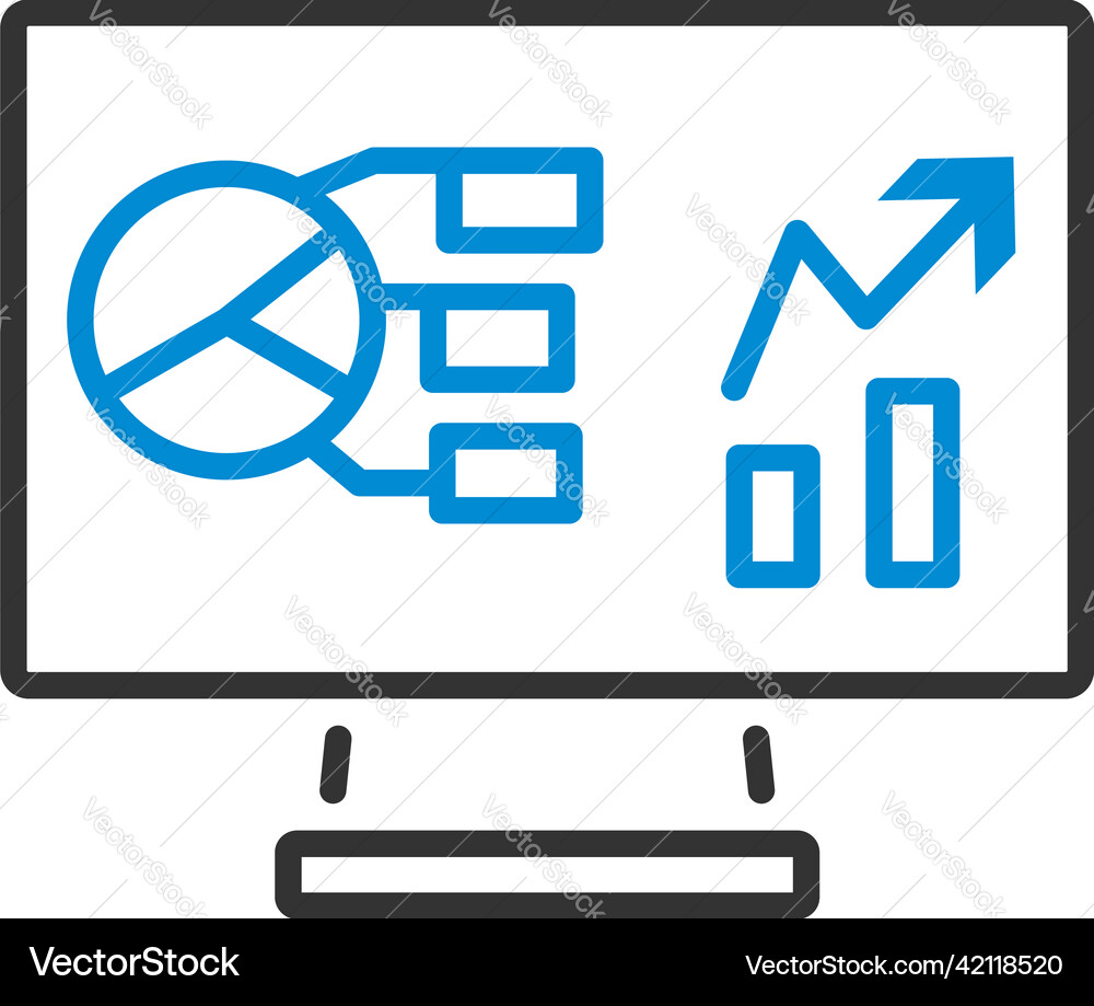 Monitor with analytics diagram icon Monitor with analytics diagram icon vector image