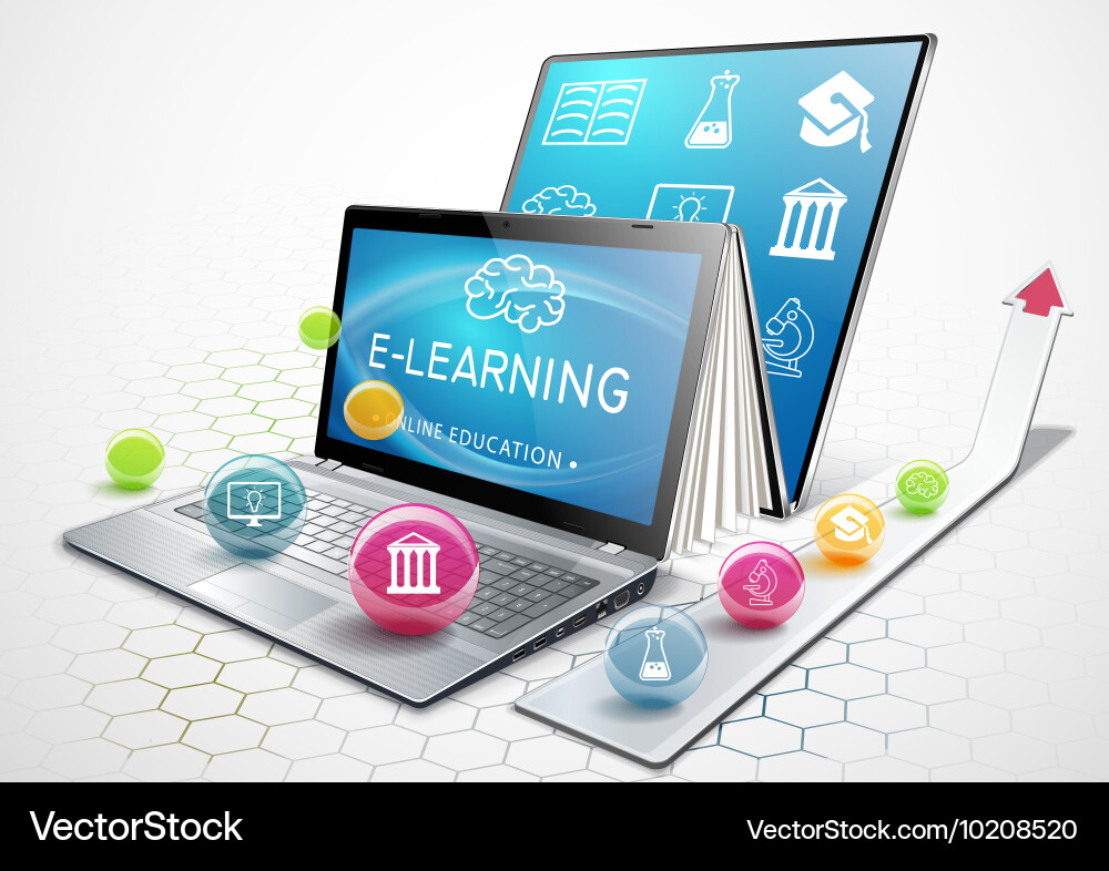 Online Learning Concepts vector image