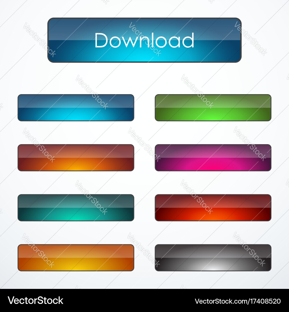 Set of rectangle buttons Vector Image