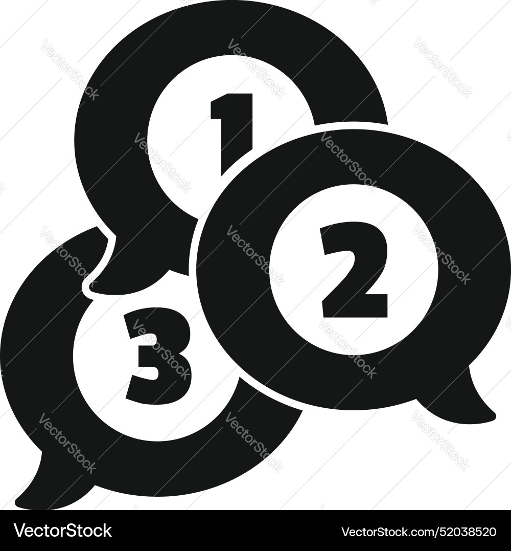 Speech bubbles with numbers one two three Speech bubbles with numbers one two three vector image