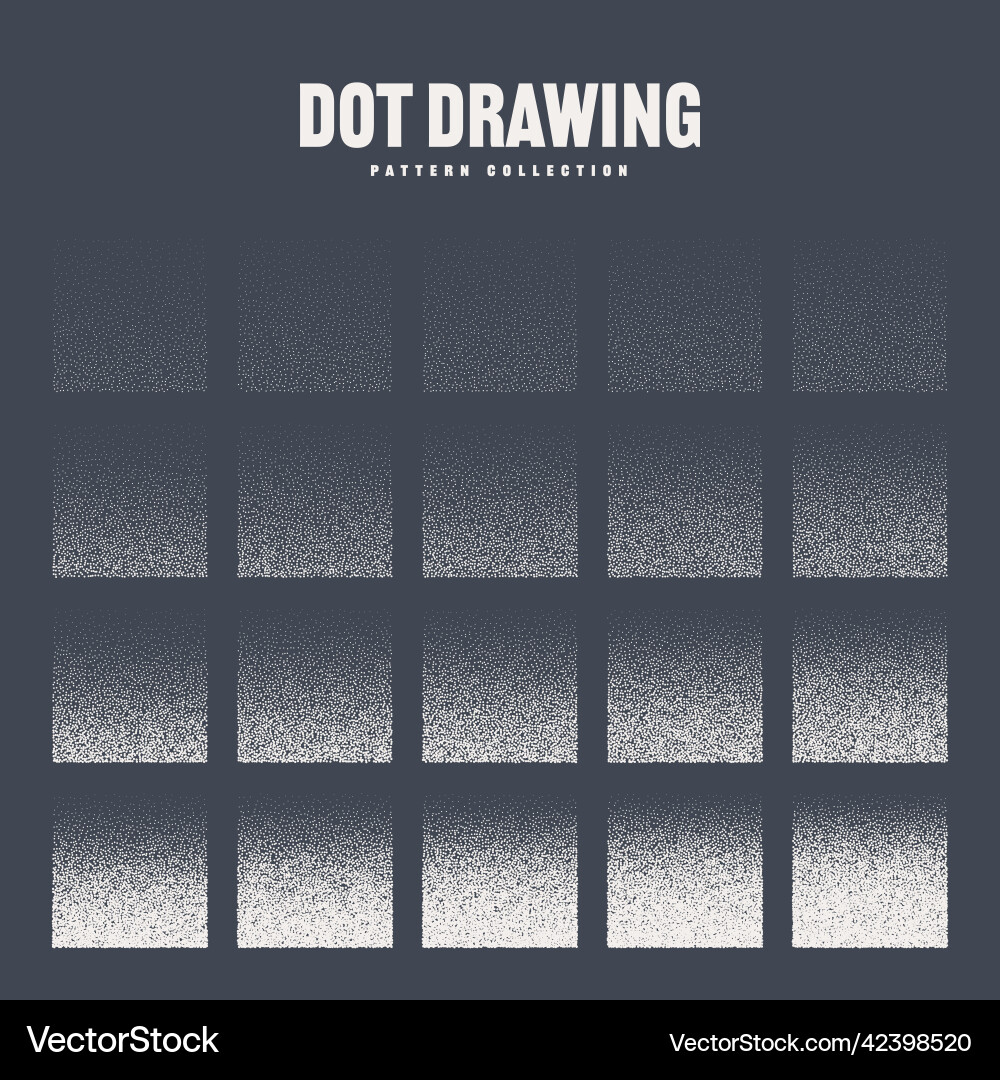 Square shaped dotted objects stipple elements Square shaped dotted objects stipple elements vector image