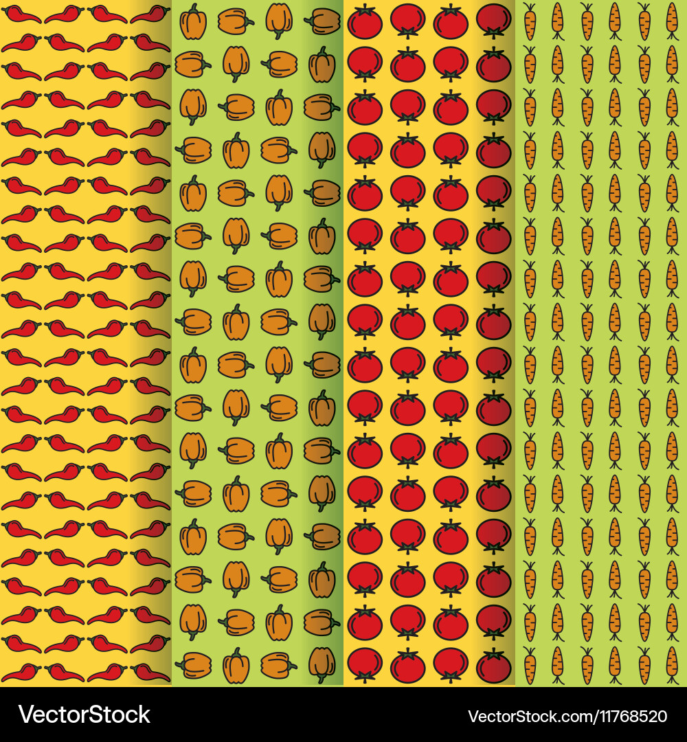 Vegetable seamless pattern collection Royalty Free Vector