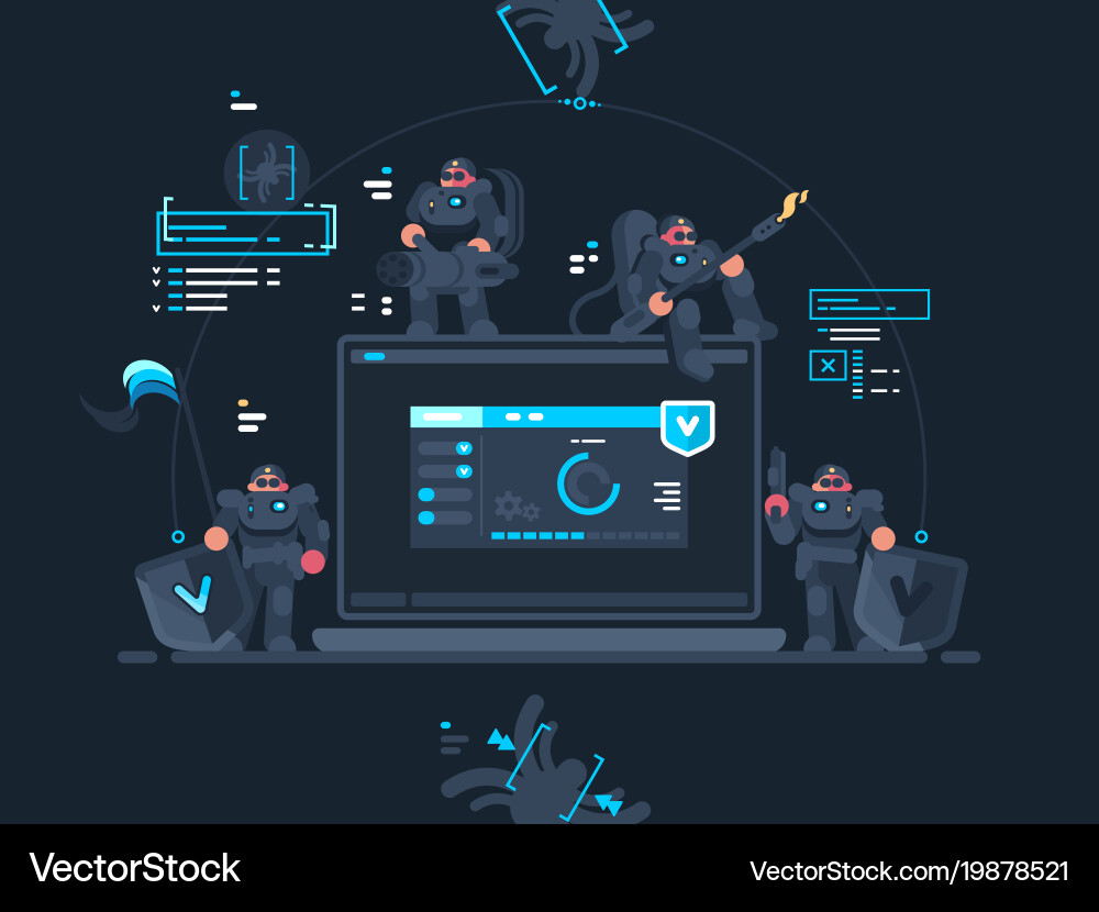 Antivirus computer security Royalty Free Vector Image