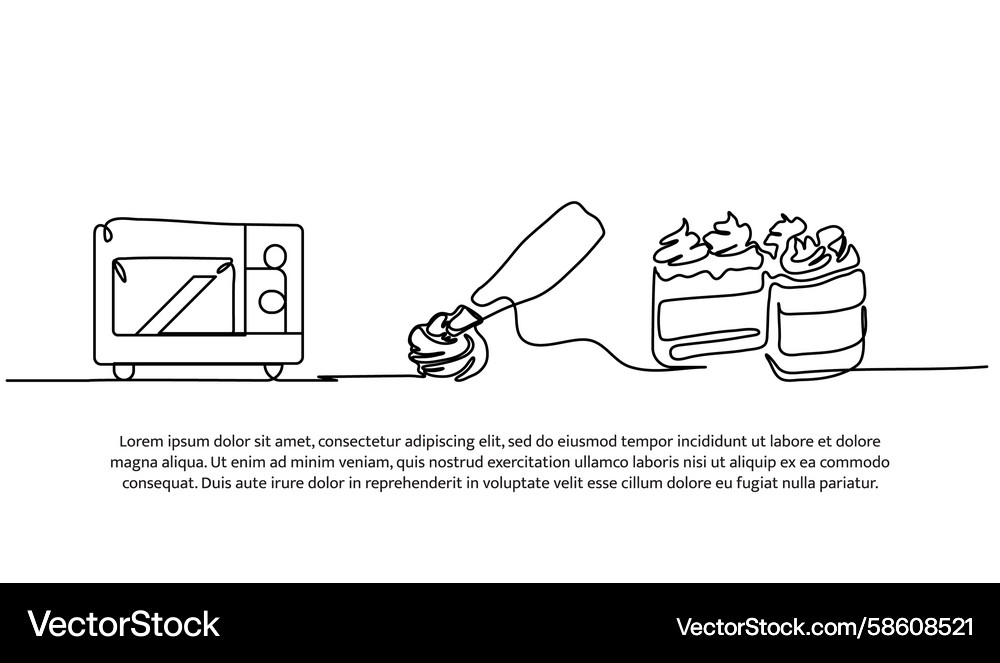 Continuous line design of bread making single Continuous line design of bread making single Vector Image