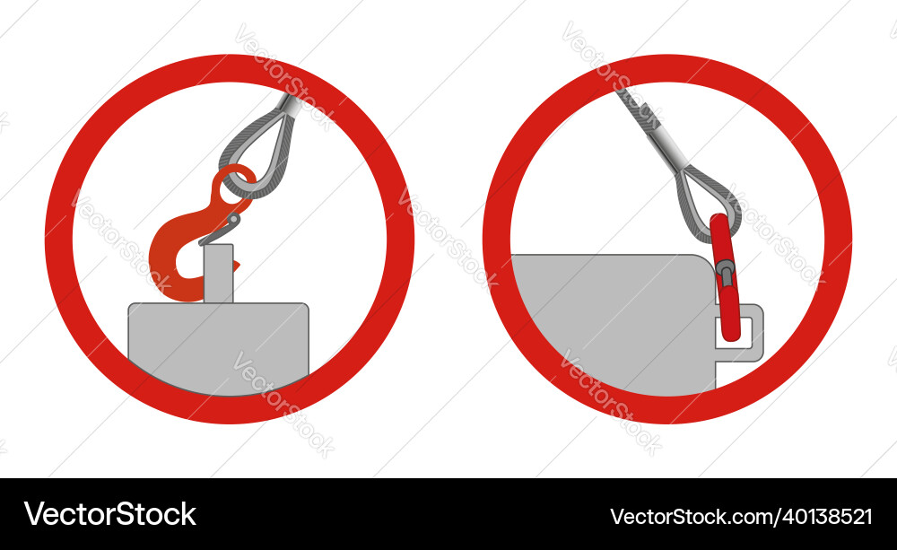 Correct load securing with a hook or carabiner Correct load securing with a hook or carabiner vector image