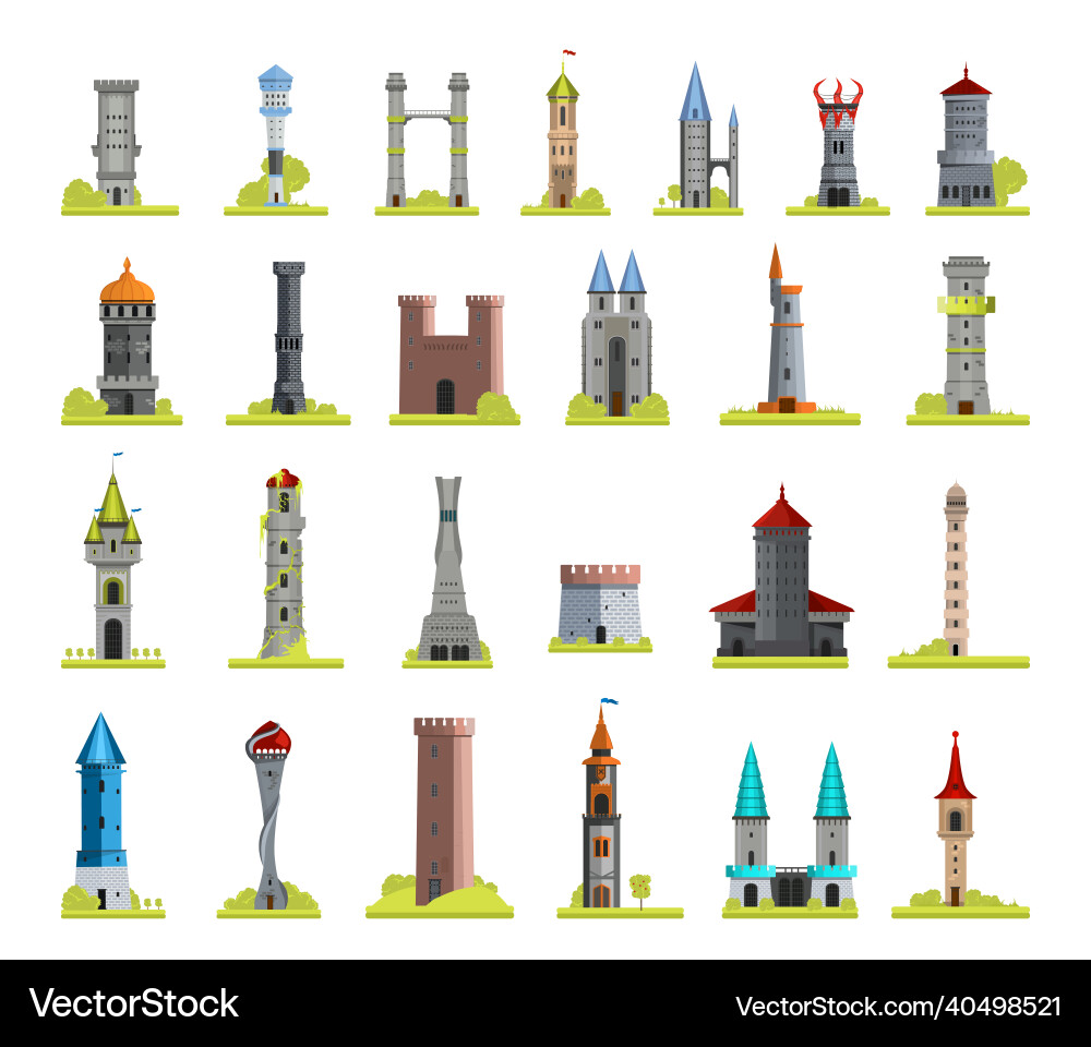 Fantasy Castle Collection Vector Image