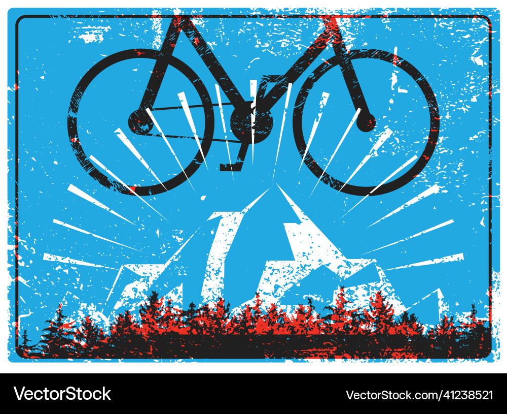 Forest bike rides typographical grunge poster Forest bike rides typographical grunge poster vector image