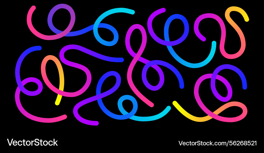 Gradient color lines collection on black Gradient color lines collection on black vector image