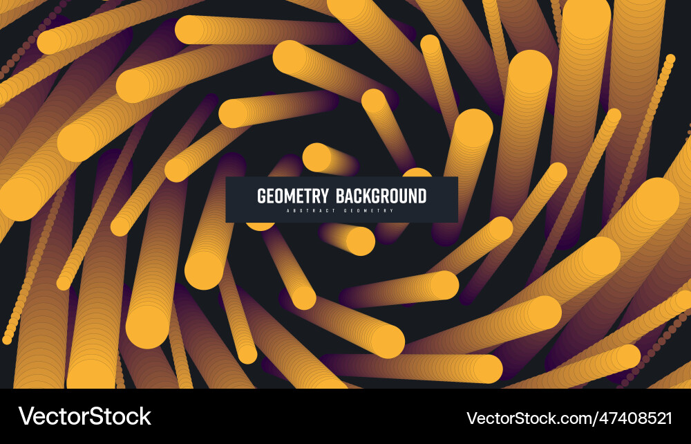 Gradient yellow dots lines twisted in a circle Vector Image