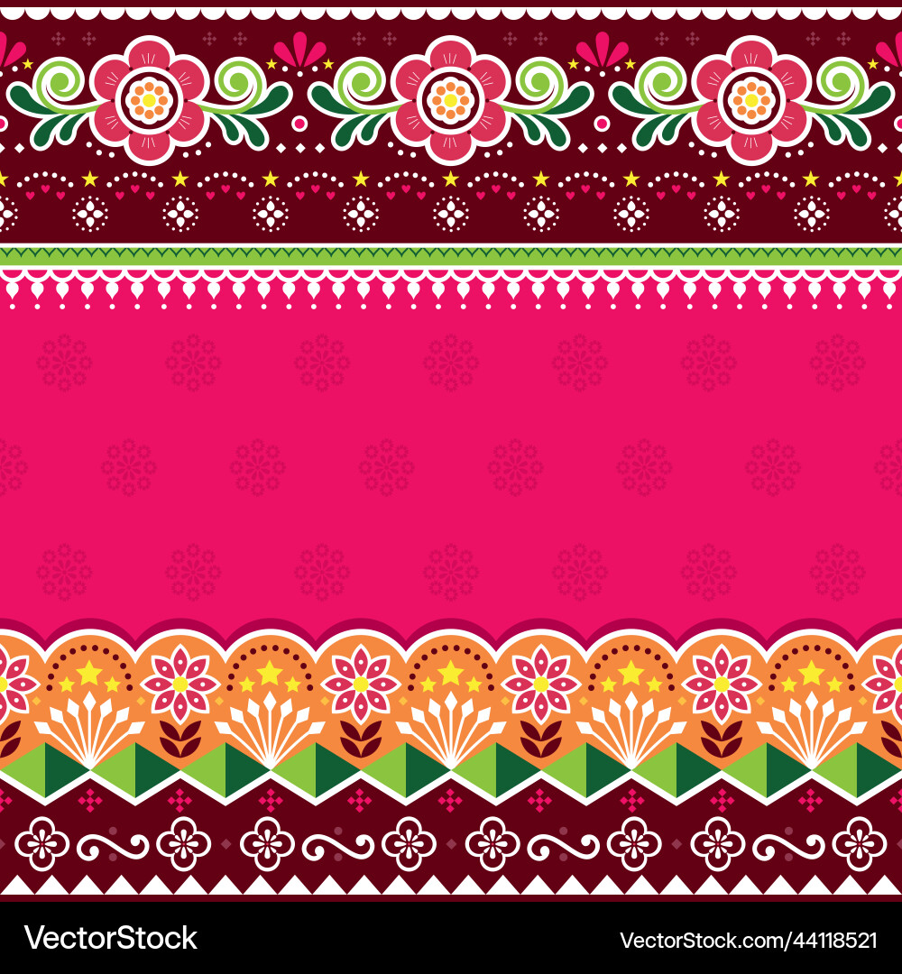 Pakistani or indian truck seamless pattern vector image