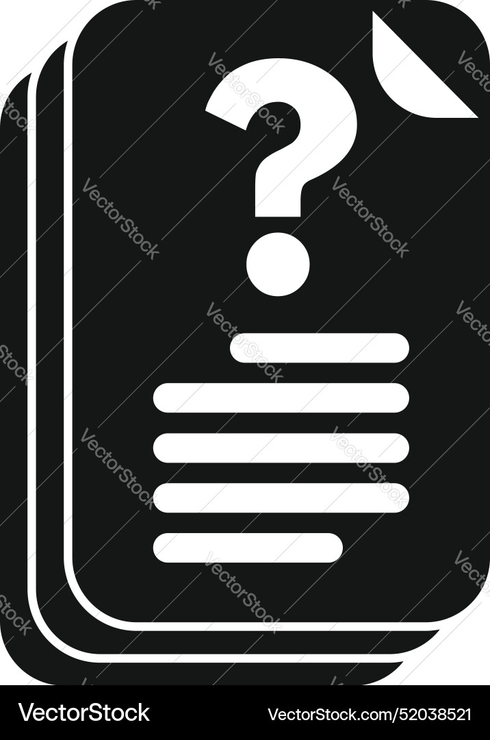 Question mark on stack of documents icon Question mark on stack of documents icon vector image