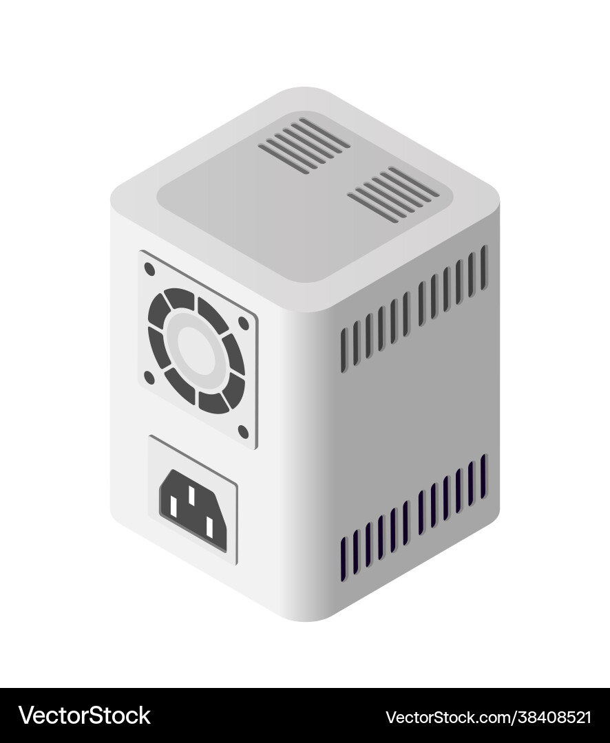 Single server power supply adapter technology Vector Image