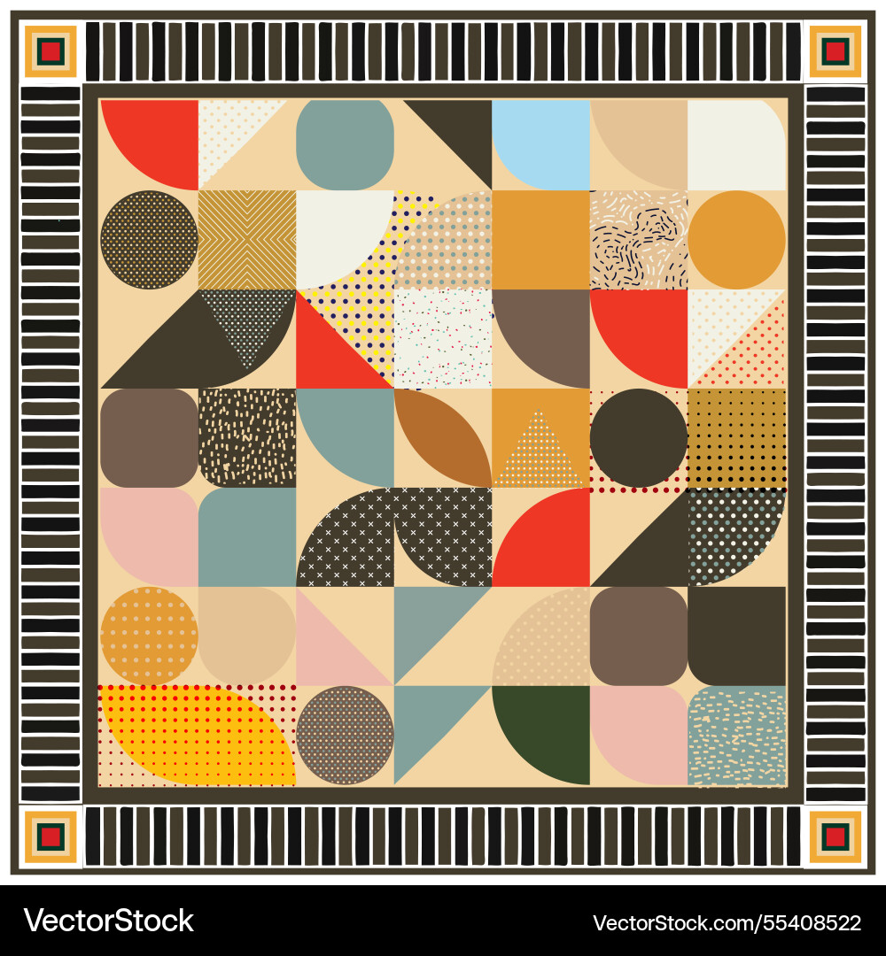 Abstract square retro dot and line shape print Abstract square retro dot and line shape print Vector Image