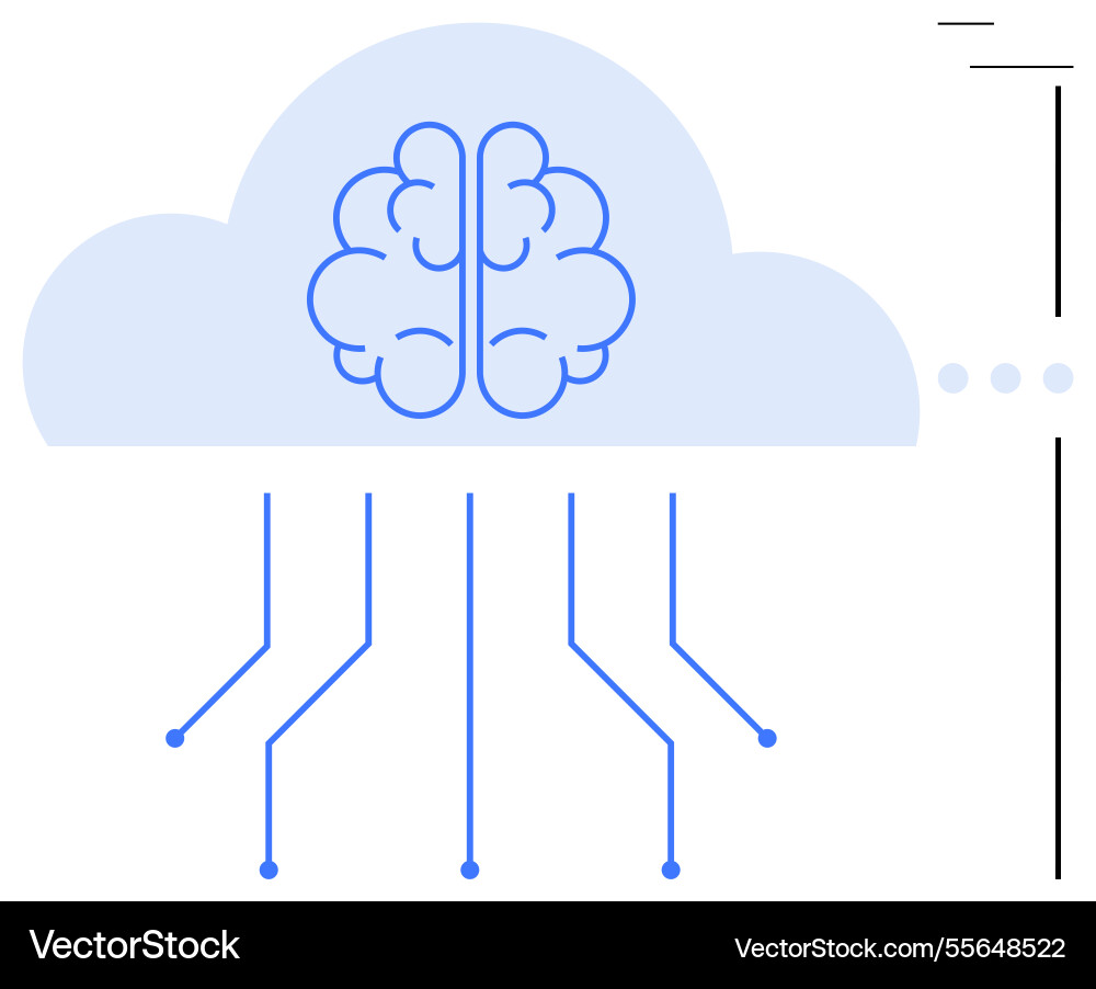 Brain and cloud integration concept representing Brain and cloud integration concept representing Vector Image