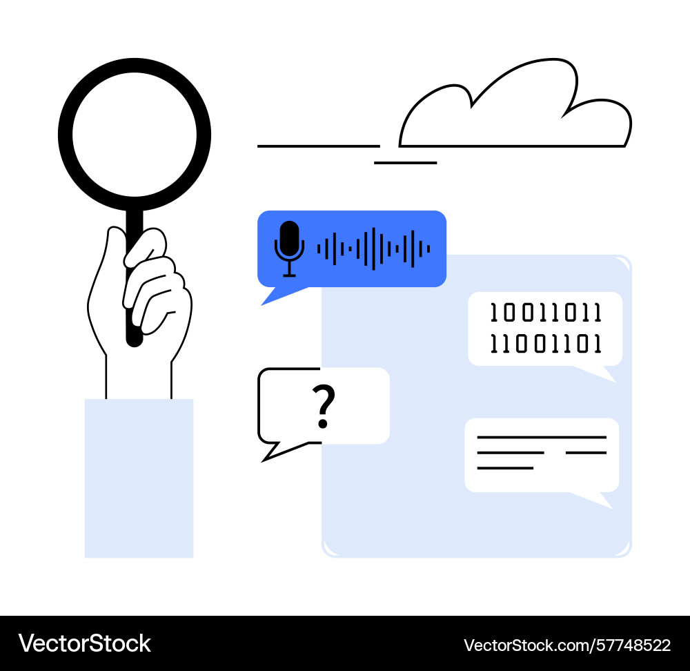 Exploring digital communication and speech Exploring digital communication and speech vector image