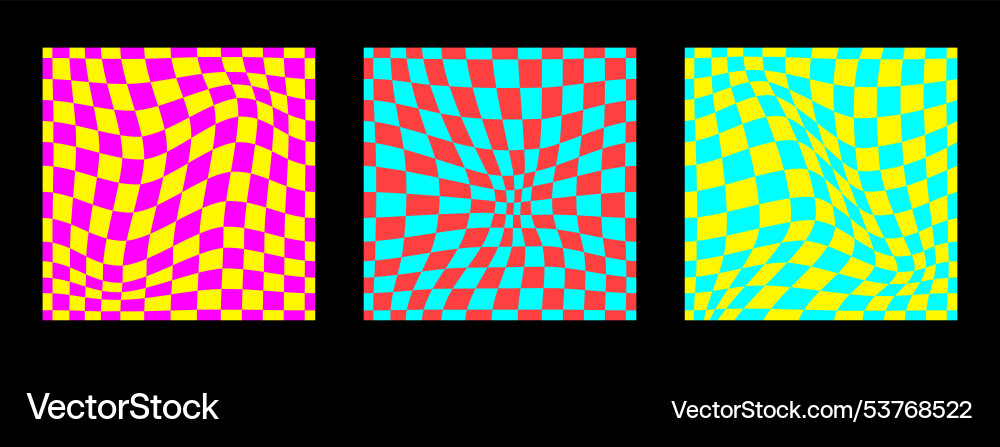 Psychedelic checkerboard pattern Psychedelic checkerboard pattern vector image