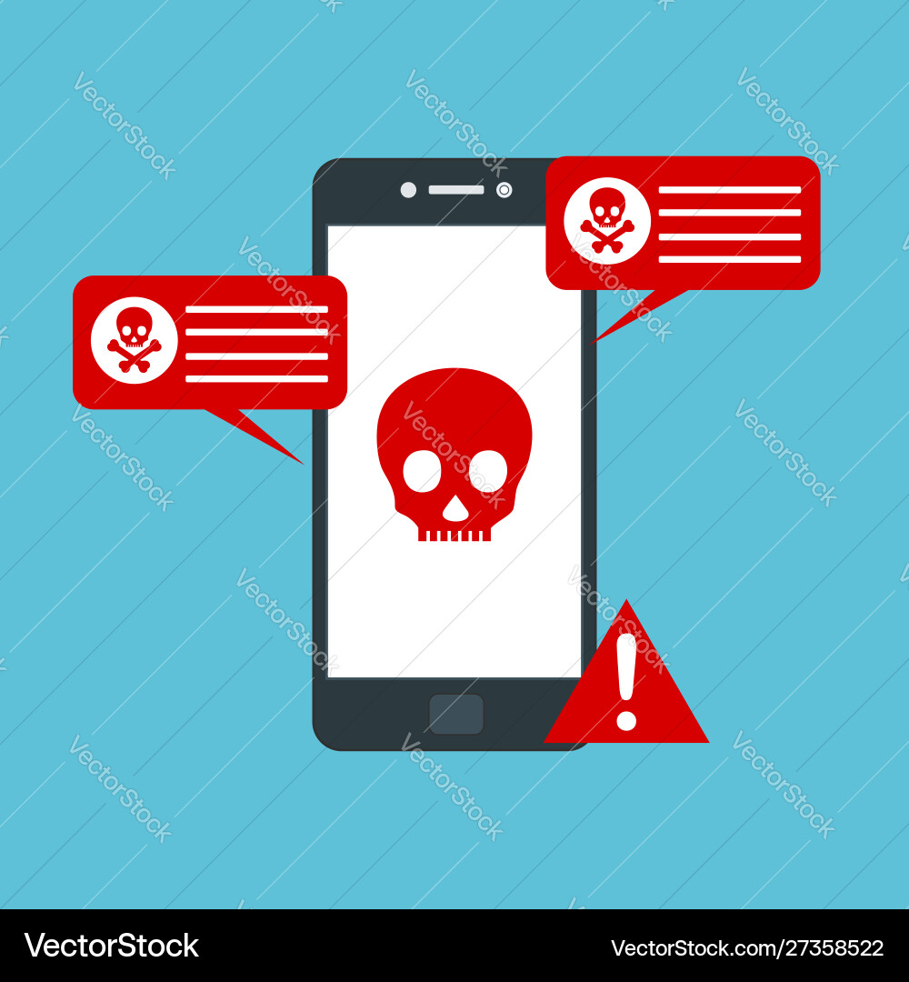 Smartphone-Virus Malware Trojaner Benachrichtigung Smartphone-Virus Malware Trojaner Benachrichtigung vektorbild