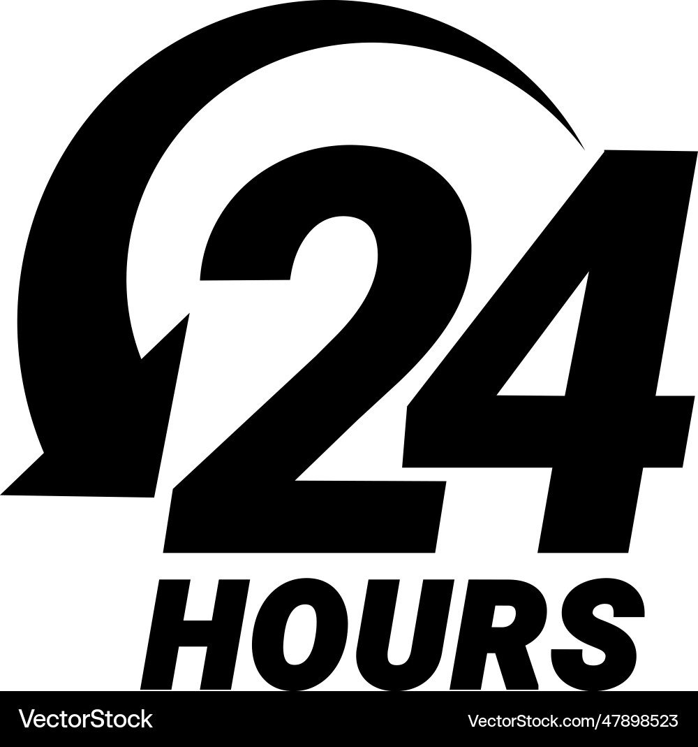 24 hours order execution or delivery service icons 24 hours order execution or delivery service icons vector image