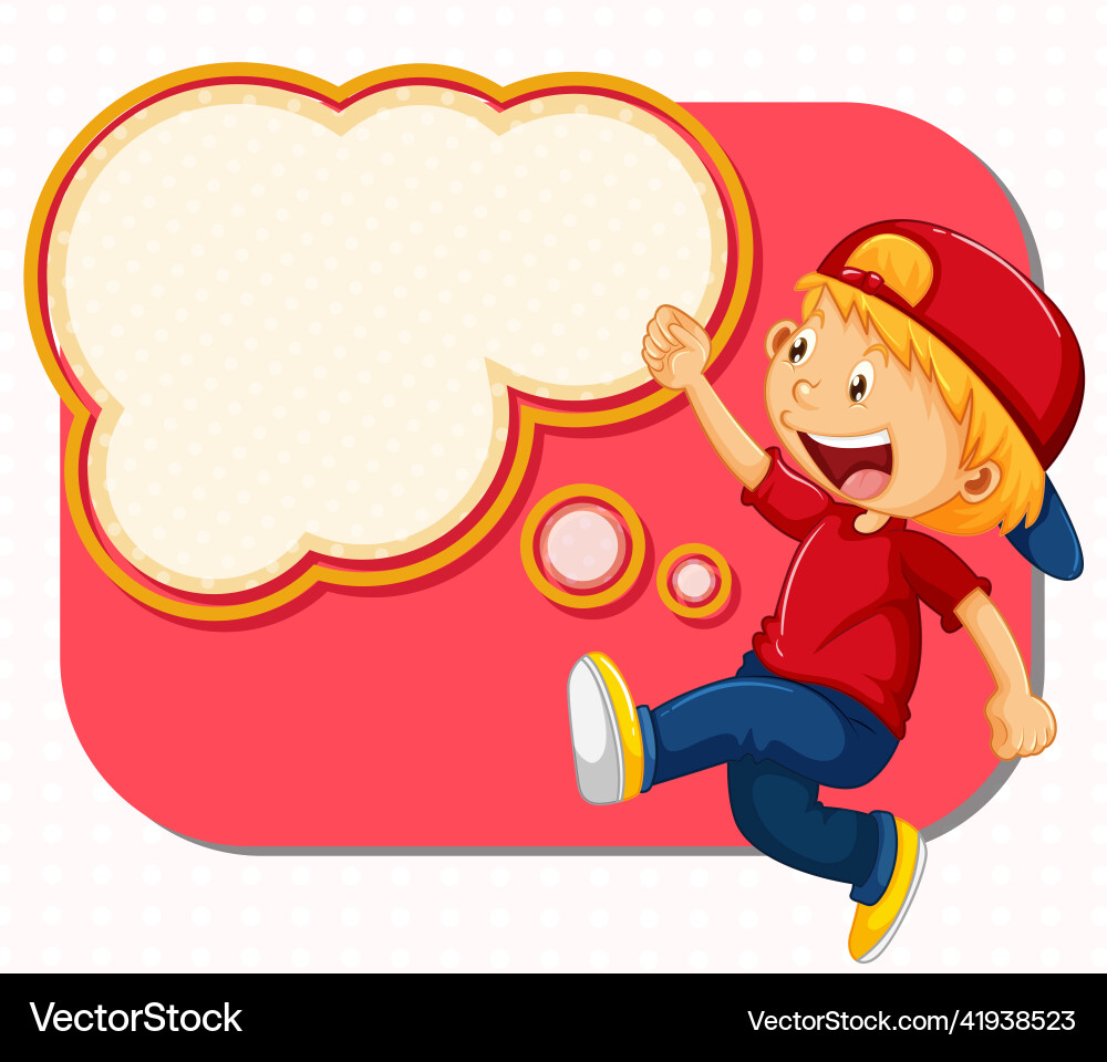 A boy thinking with empty callouts A boy thinking with empty callouts vector image