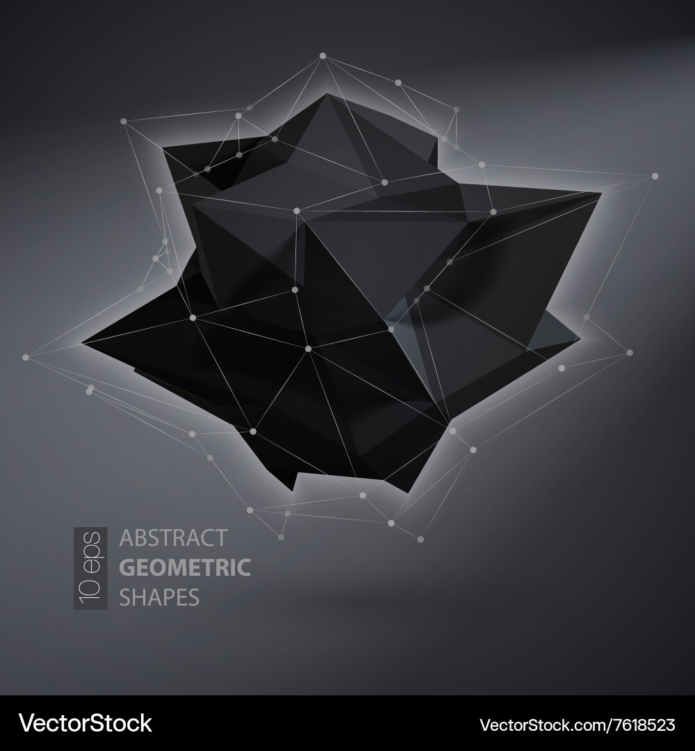 Abstract geometric shape triangular crystal vector image