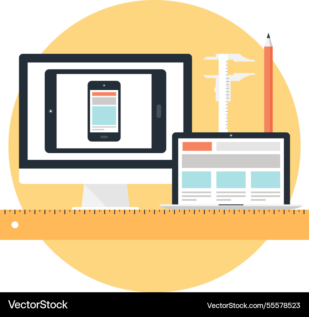 Adaptive web design flat icon concept Adaptive web design flat icon concept vector image