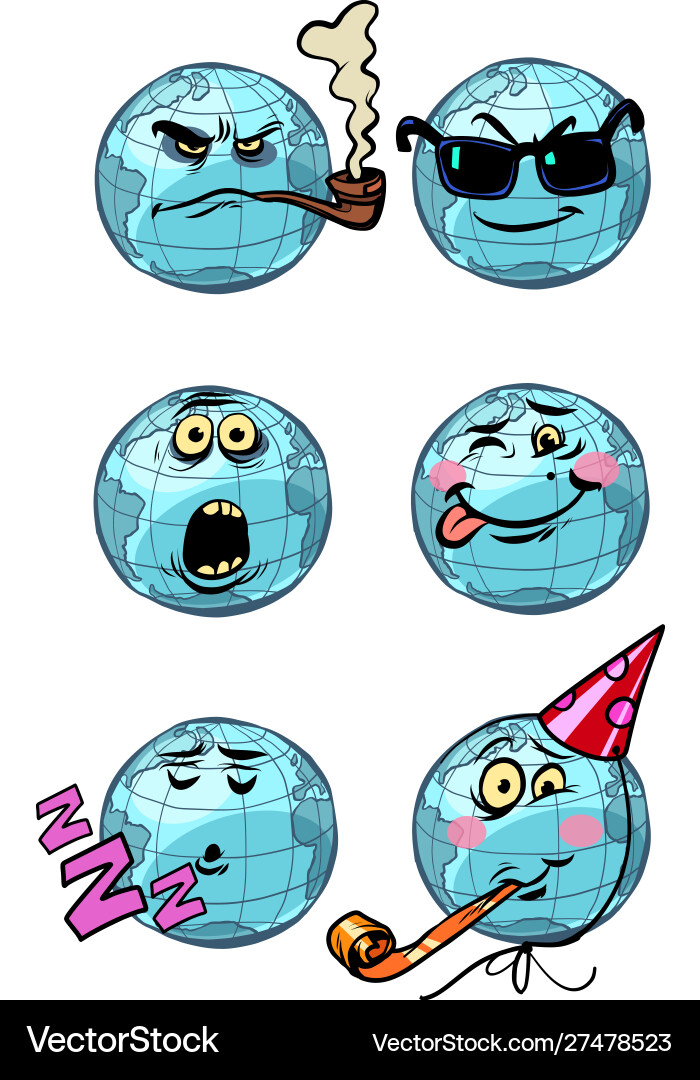 Charakter Planet Erde Traum Humor Geburtstag Charakter Planet Erde Traum Humor Geburtstag vektorbild