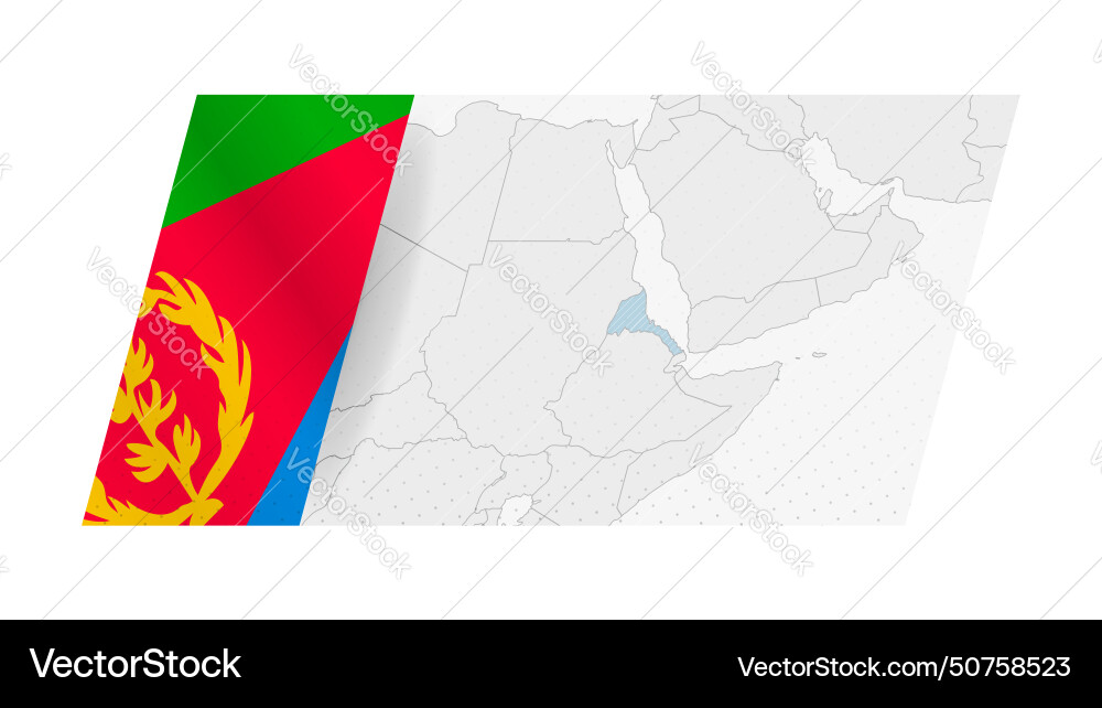 Eritrea map in modern style with flag vector image