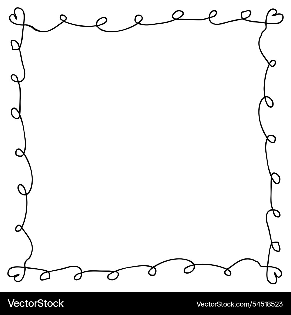 Hand drawn rectangular quadrate empty frame vector image