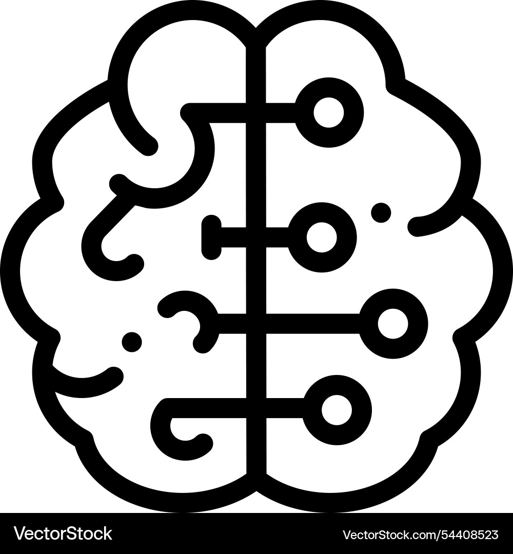 Intelligent assistant icon thin linear style Vector Image