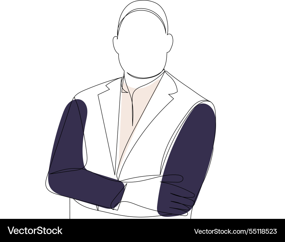 Man portrait continuous line drawing sketch vector image