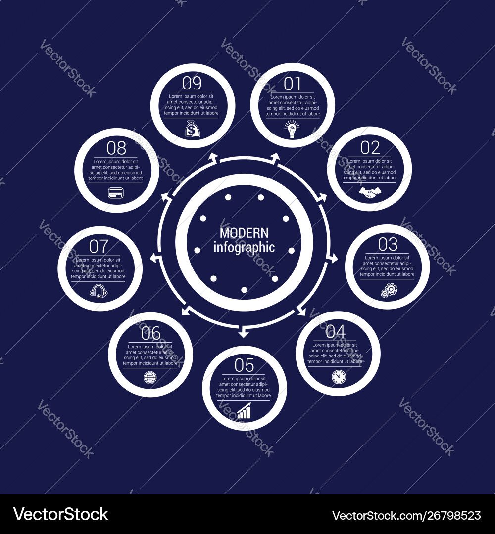 Modern Monochrome Circle Pattern Vector Image