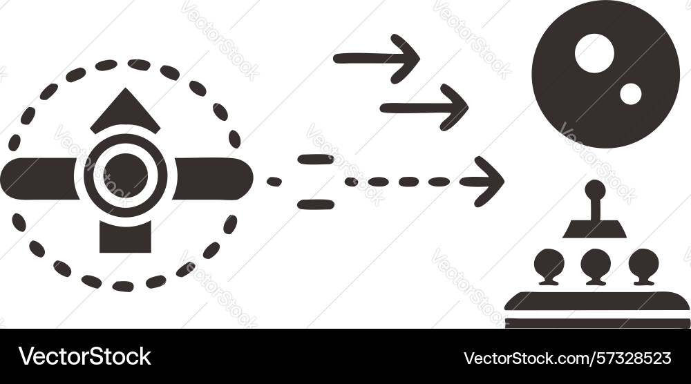 Navigation system and destination pointer icon Vector Image