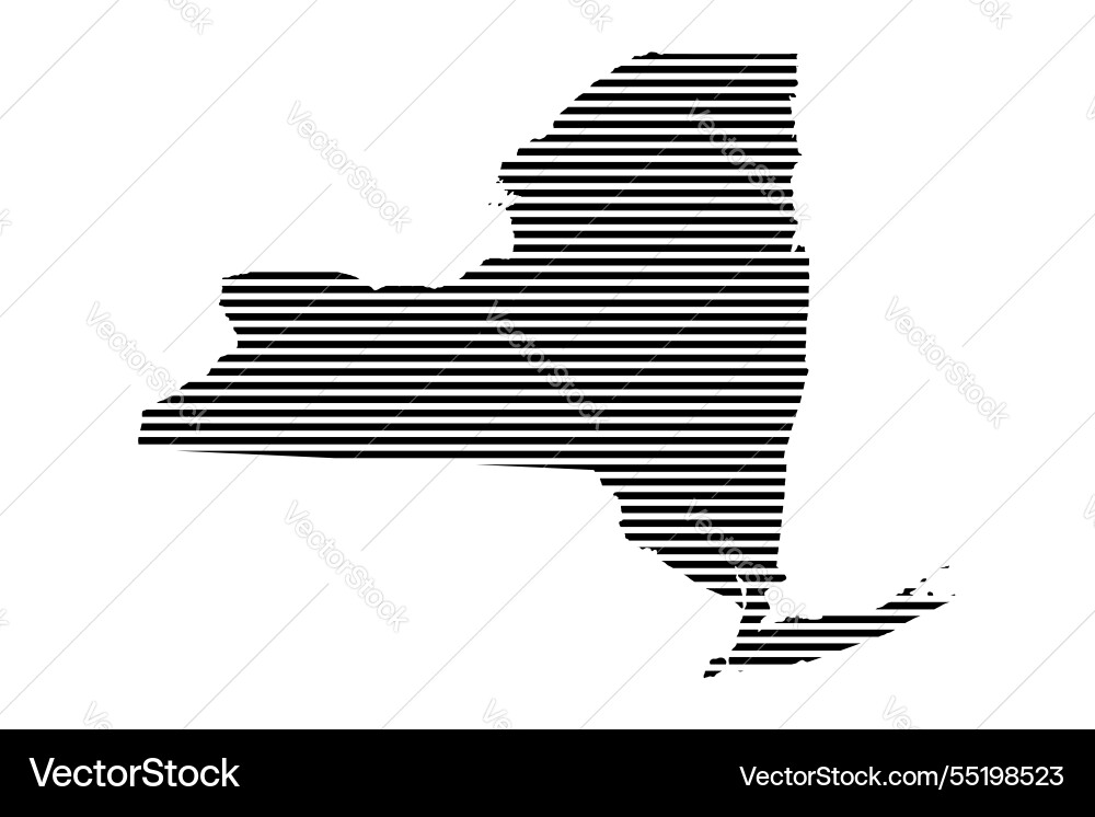 New york state map with lined pattern vector image
