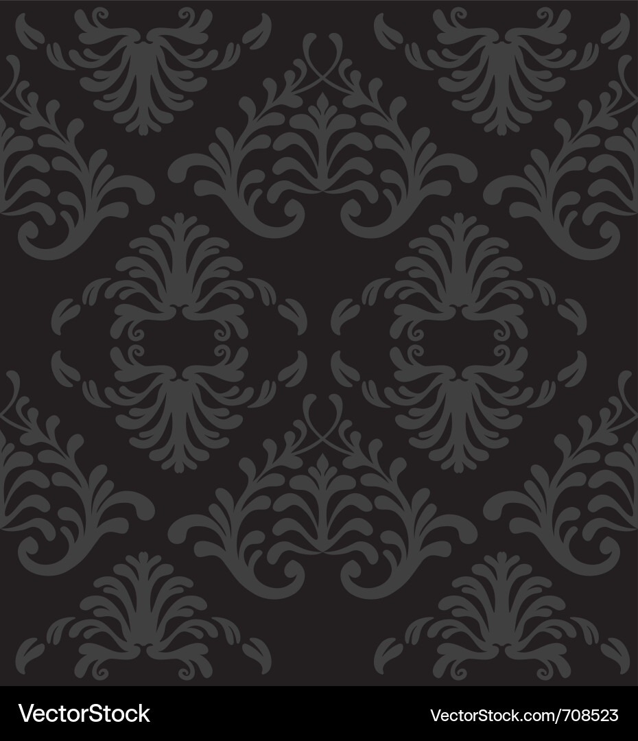 Ornate Black Wallpaper Pattern Vector Image