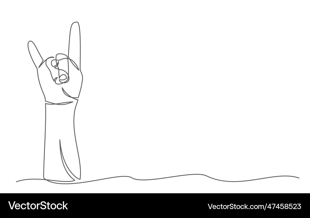 Rock eine Linie Zeichnung auf weißem Hintergrund Vektorbild
