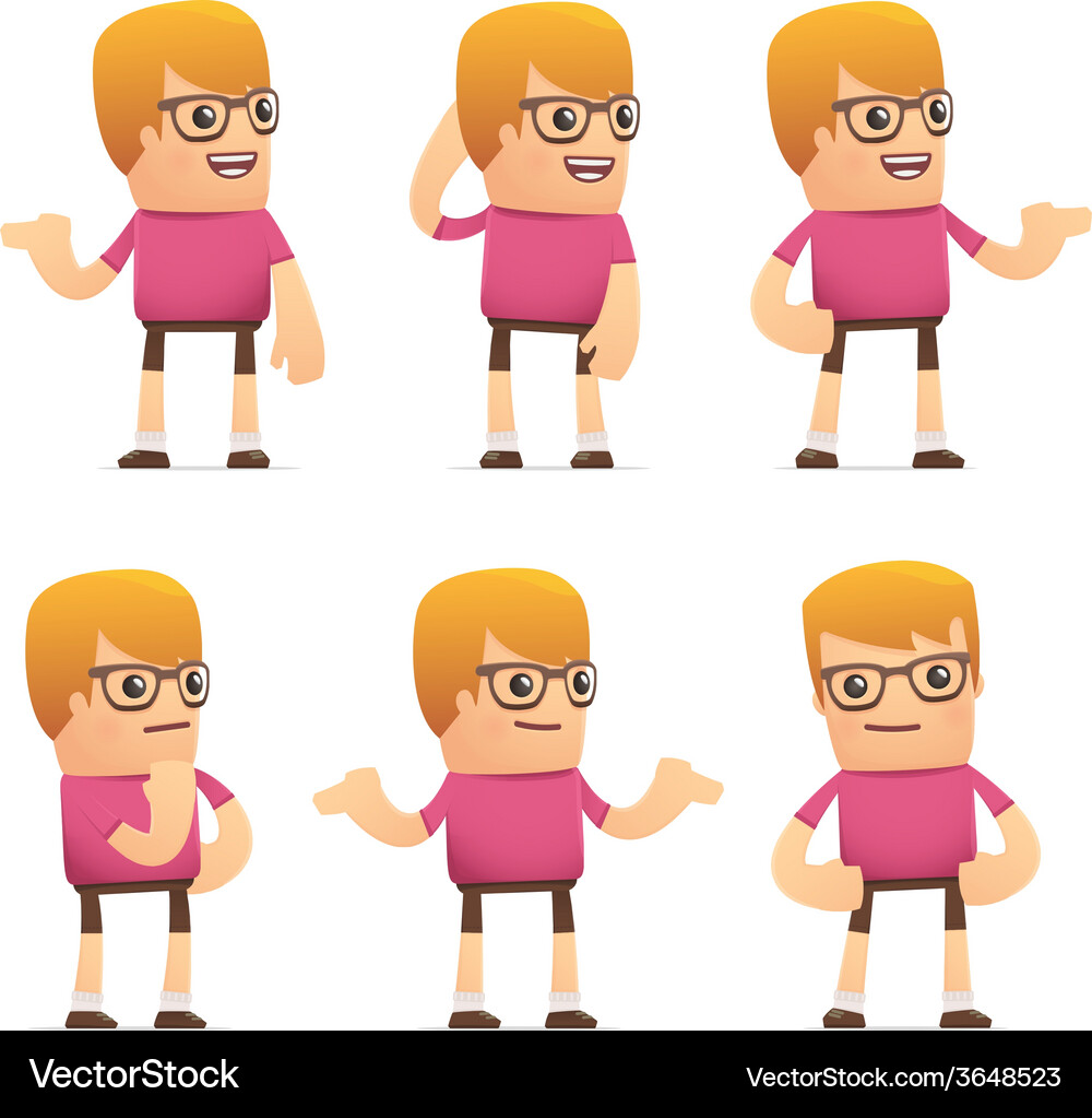 Set of dude character in different poses Vector Image